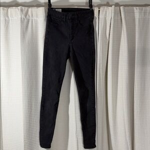Gap 28 6T 6 tall Universal Jegging High rise dark grey black jeans stretch long